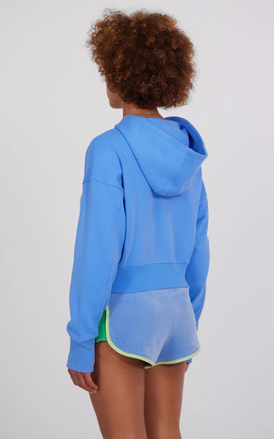 Sweat capuche coton Arlette bleu ciel