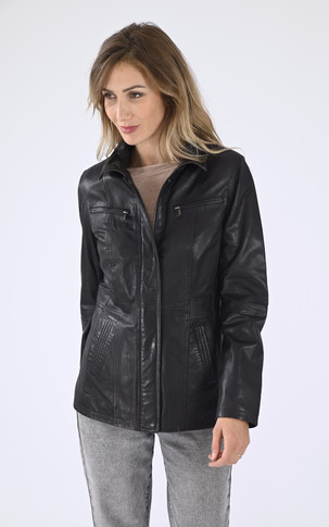 Veste confort cuir noir