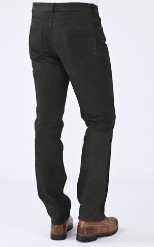 Pantalon vachette nubuck marron foncé