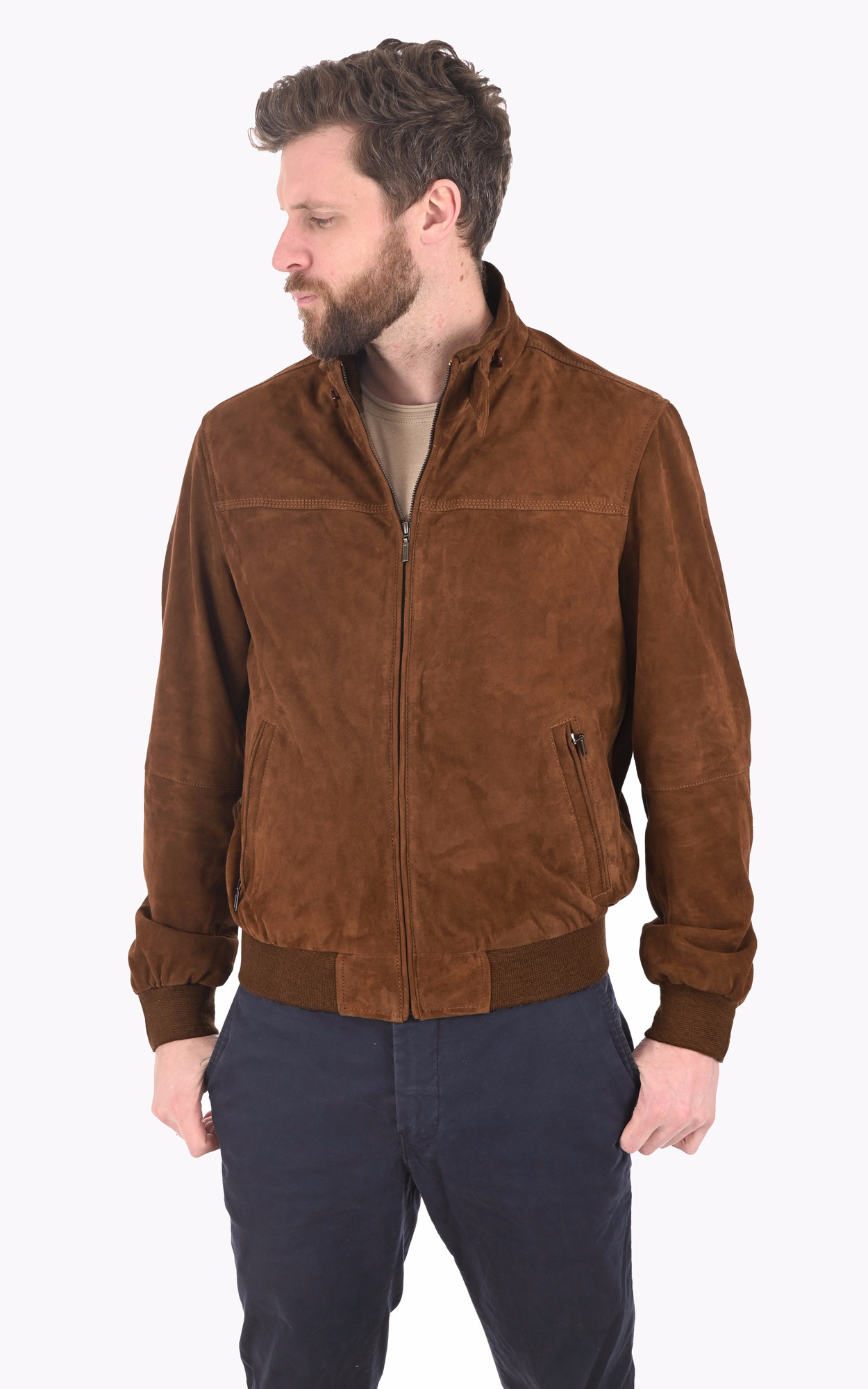 Blouson cuir velours tabac La Canadienne La Canadienne