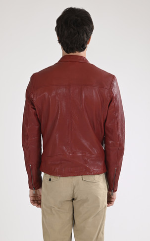 Blouson cuir Gafino rouge