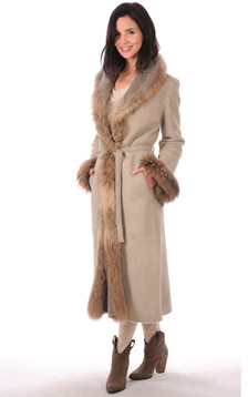 Manteau Long bordé Fourrure Femme Manteau Long bordé Fourrure Femme