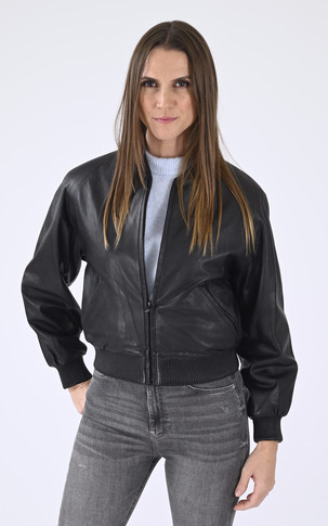 Blouson cuir Gaia noir